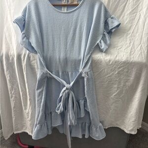 MICHAEL Michael Kors Blue and White Striped Dress